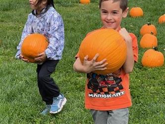 Student at Village school Pumpkin Patch